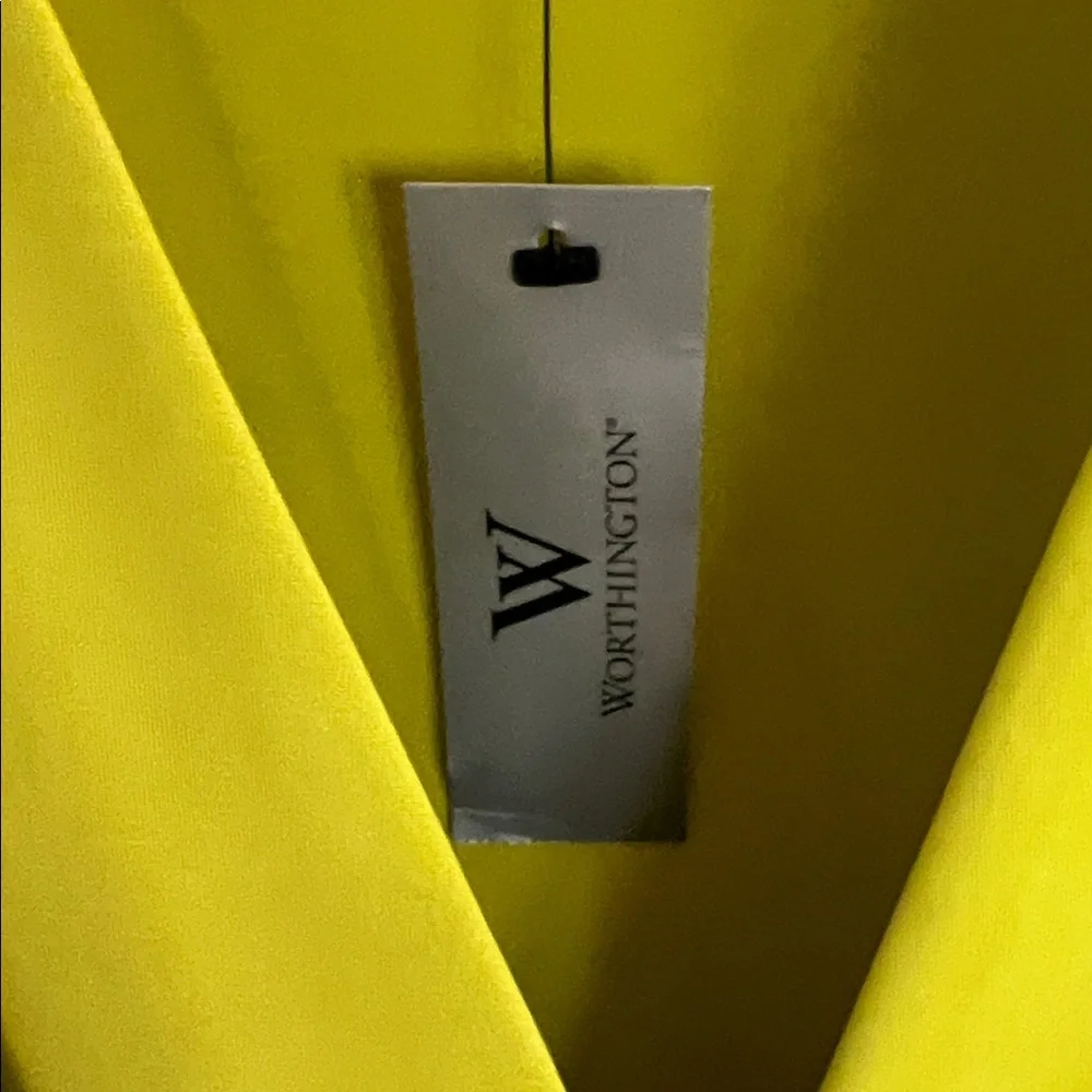 Worthington Bright Yellow Sleeveless Wrap-Style Blouse - Picture 3 of 5
